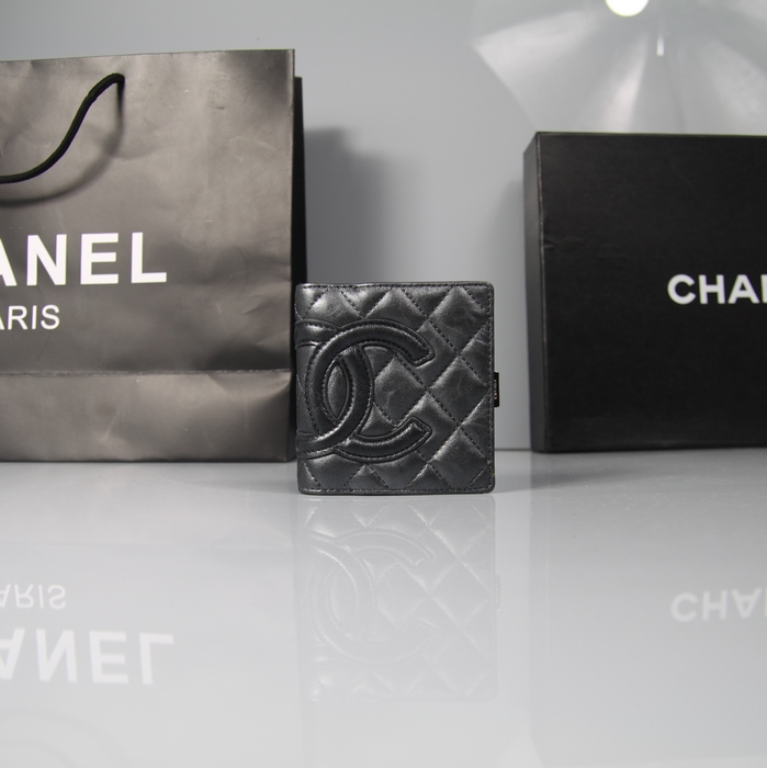 Fake Chanel mini Bi-Fold Wallets A26720 Black CC Logo Online